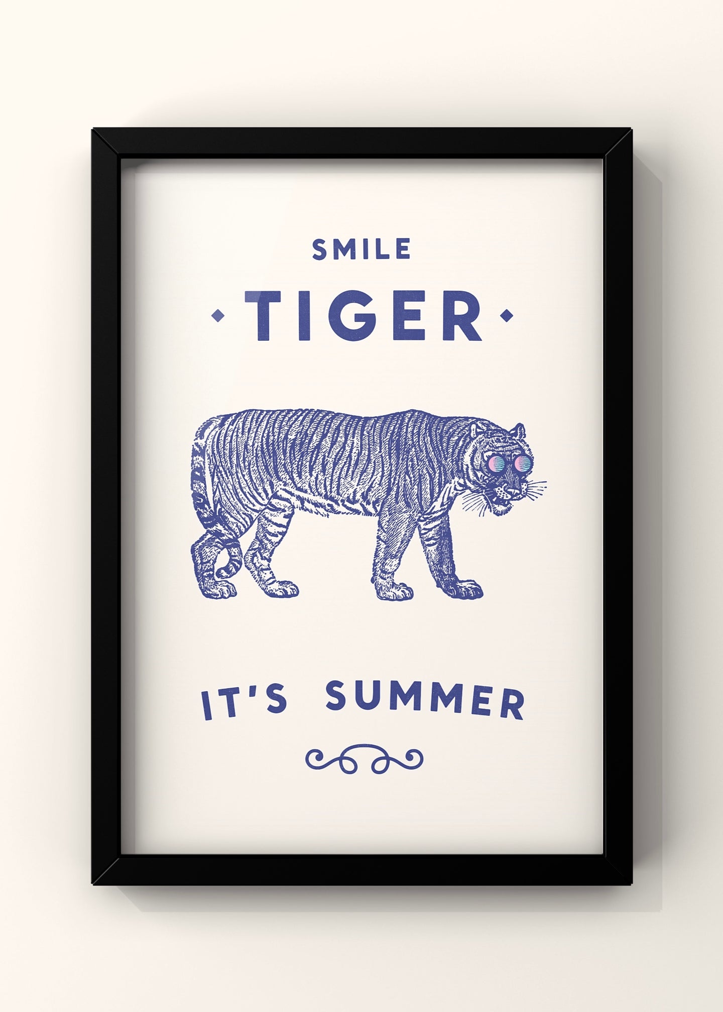 Smile Tiger By Florent Bodart | Animal Quote Wall Art Print