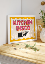 Load image into Gallery viewer, Kitchen Disco Quote Print (Right) | Kitchen Print Optional Colour Wall Art | By Pink Giraffe Print Co
