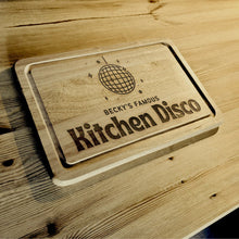 Load image into Gallery viewer, Personalised Kitchen Disco Chopping Board | Disco Gift | Couple Gifts | Housewarming | Birthday Gift | Home Bar Gift
