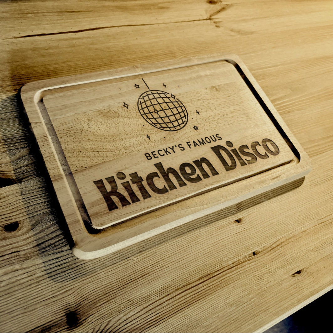 Personalised Kitchen Disco Chopping Board | Disco Gift | Couple Gifts | Housewarming | Birthday Gift | Home Bar Gift