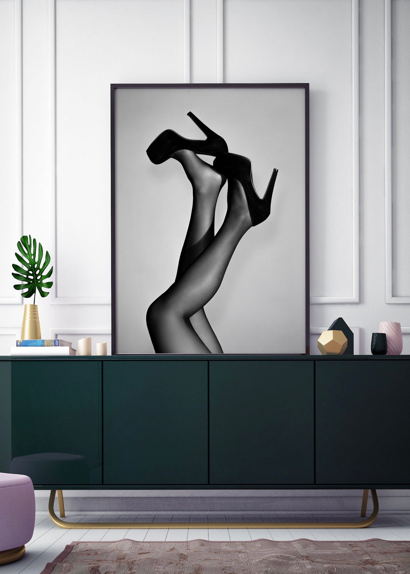 Velvet Pumps | Fashion Print | Black & White photograph