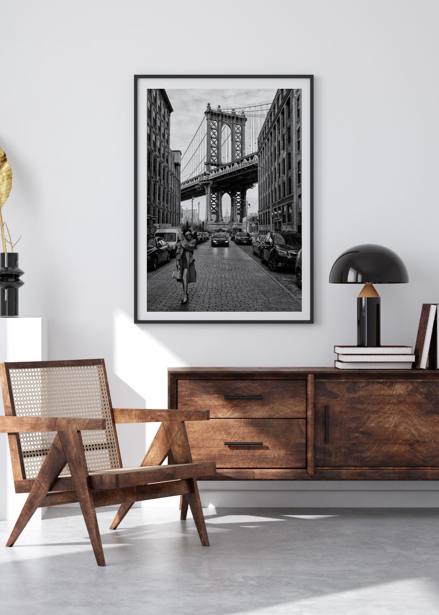 Oblivious by Robert Bolton | Black & White Brooklyn Bridge | USA Photographic Wall Art