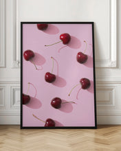 Load image into Gallery viewer, Cherries on pink background
