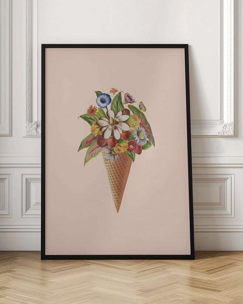 Botanical pink ice cream