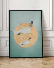 Load image into Gallery viewer, Mint Green Sun &amp; Cranes
