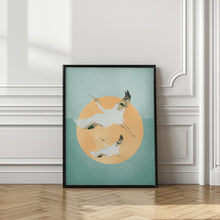 Load image into Gallery viewer, Mint Green Sun &amp; Cranes
