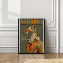 Load image into Gallery viewer, Vintage Art Deco Negroni Poster Of A Fancy Seagull
