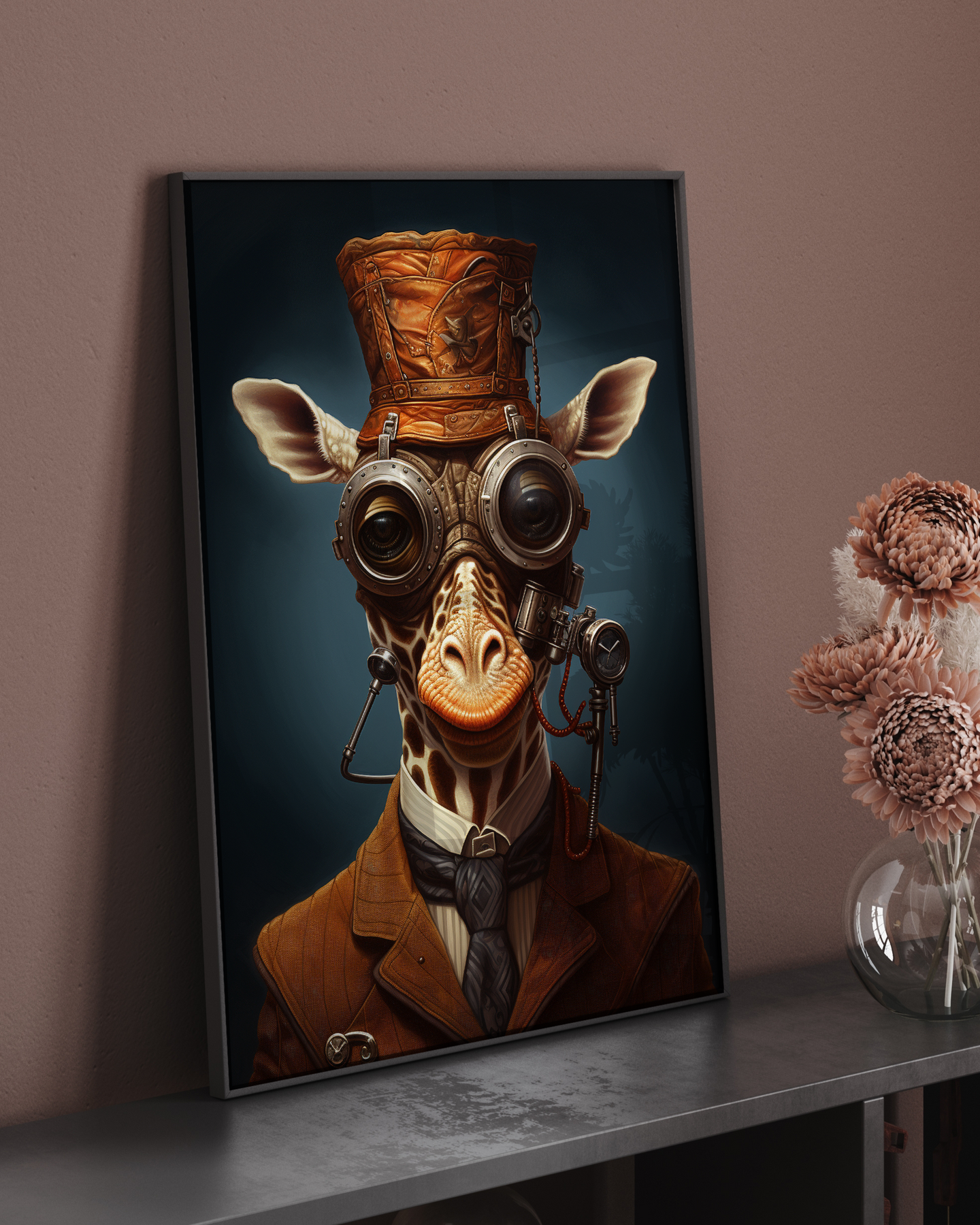 Steampunk Giraffe  | Altered Portrait Wall Art