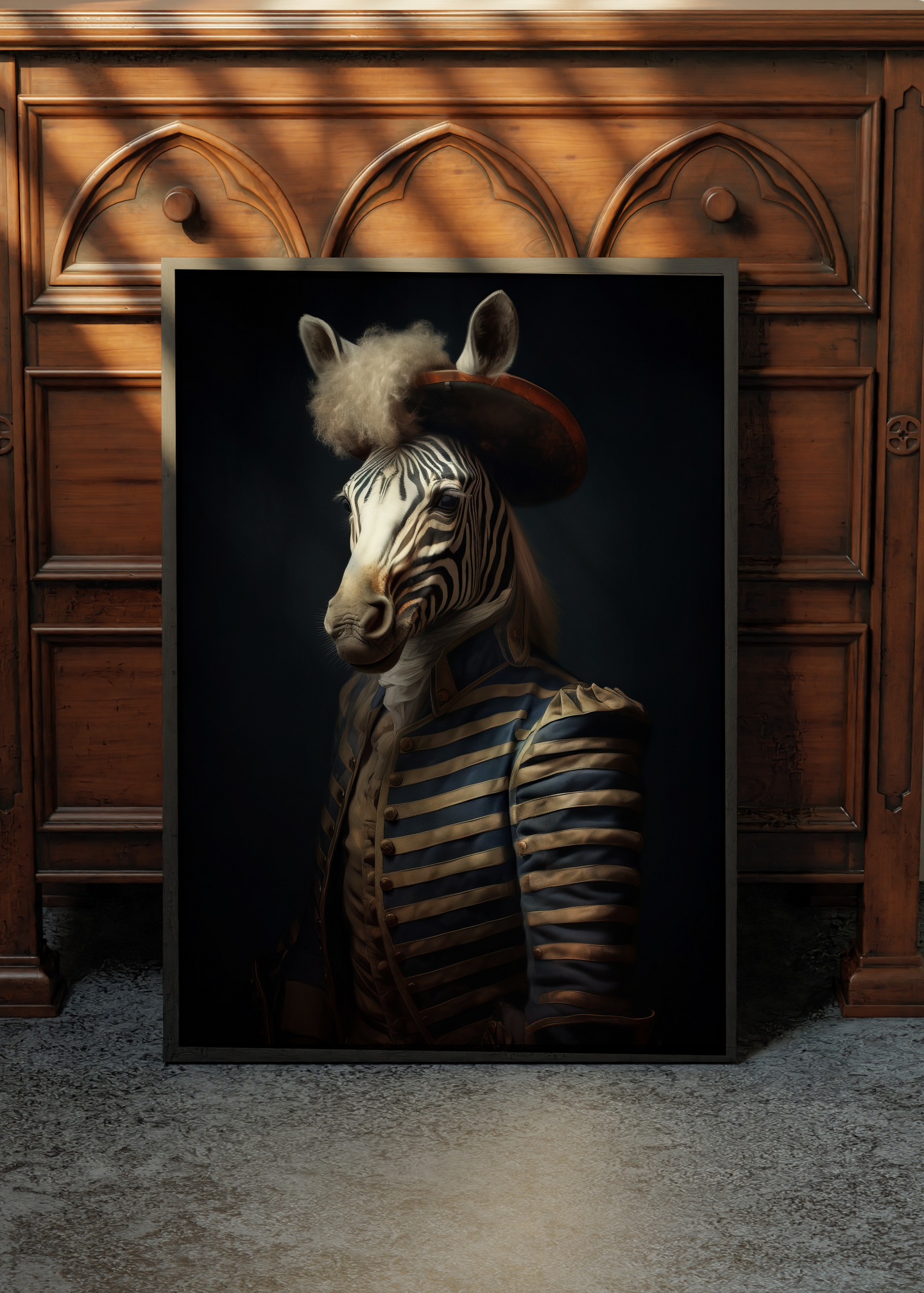 Mr Stripe Zebra Pirate Portrait | Altered Animal Portrait Wall Art