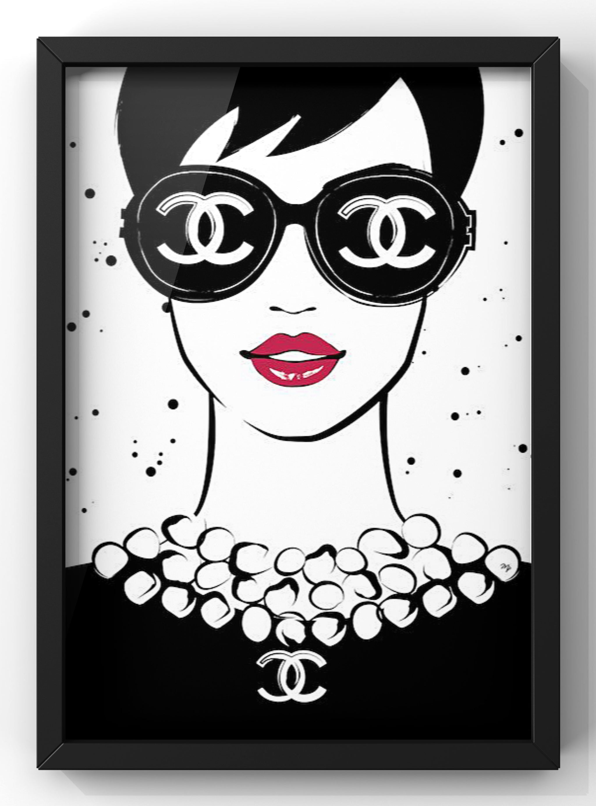 Chanel Fashion Portrait Poster Bedroom Wall Art Print Wolf Bear Prints