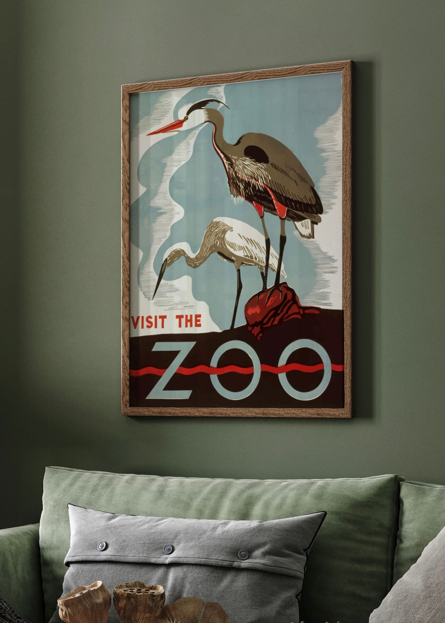 American Flamingo Vintage Print  Vintage Wall Art – Wolf & Bear