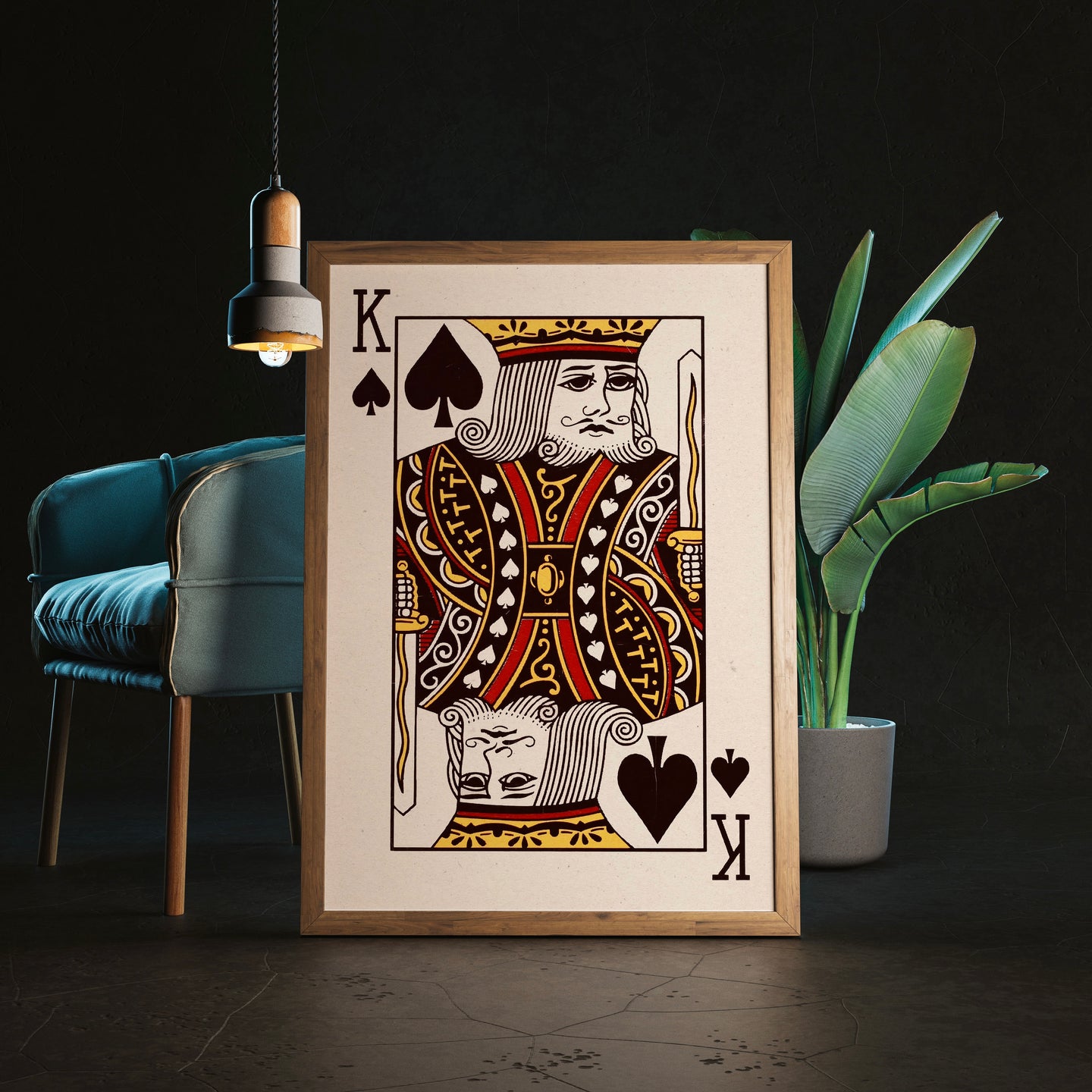 King of Spades Vintage Style Playing Card Poster | Vintage Poker Wall Art