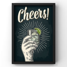 Load image into Gallery viewer, Cheers Print | vintage Pub Cocktail Wall Art Poster
