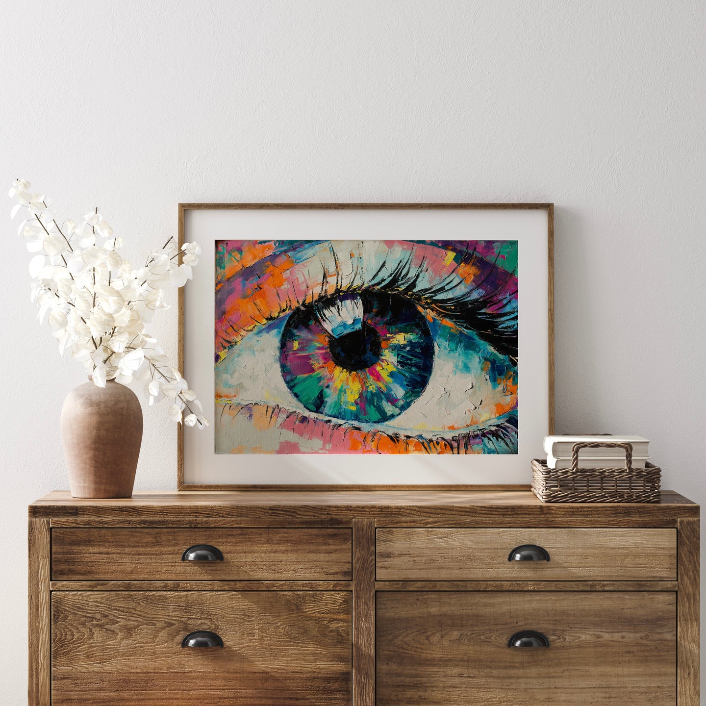 Colourful Eye Oil Painted Illustration Wall Art | Maximum Modern Art
