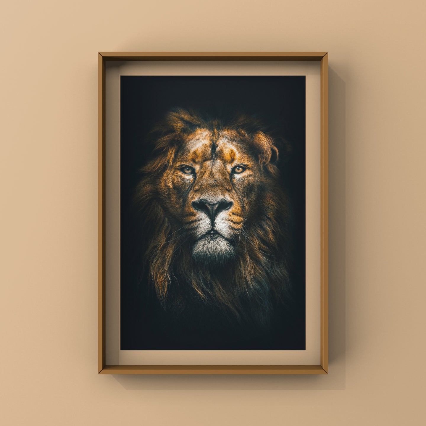 Mr Lion Print | Beautiful Lion in the Dark Wall Art