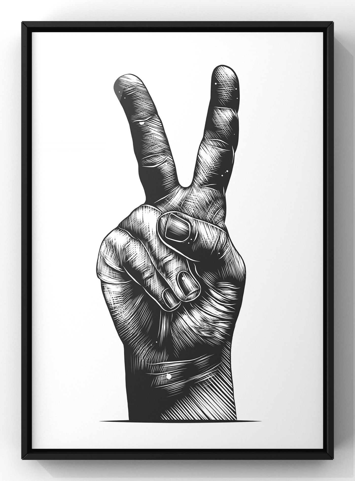 Peace Hand Minimal Wall Art Print