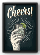 Load image into Gallery viewer, Cheers Print | vintage Pub Cocktail Wall Art Poster
