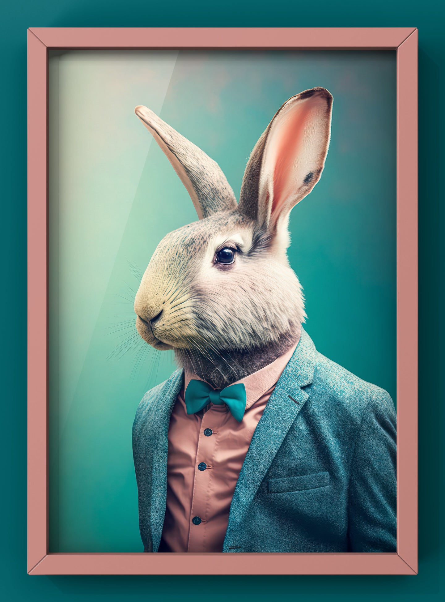 Mr Bunny Rabbit | Dapper Rabbit Print in suit | Quirky Wall Art