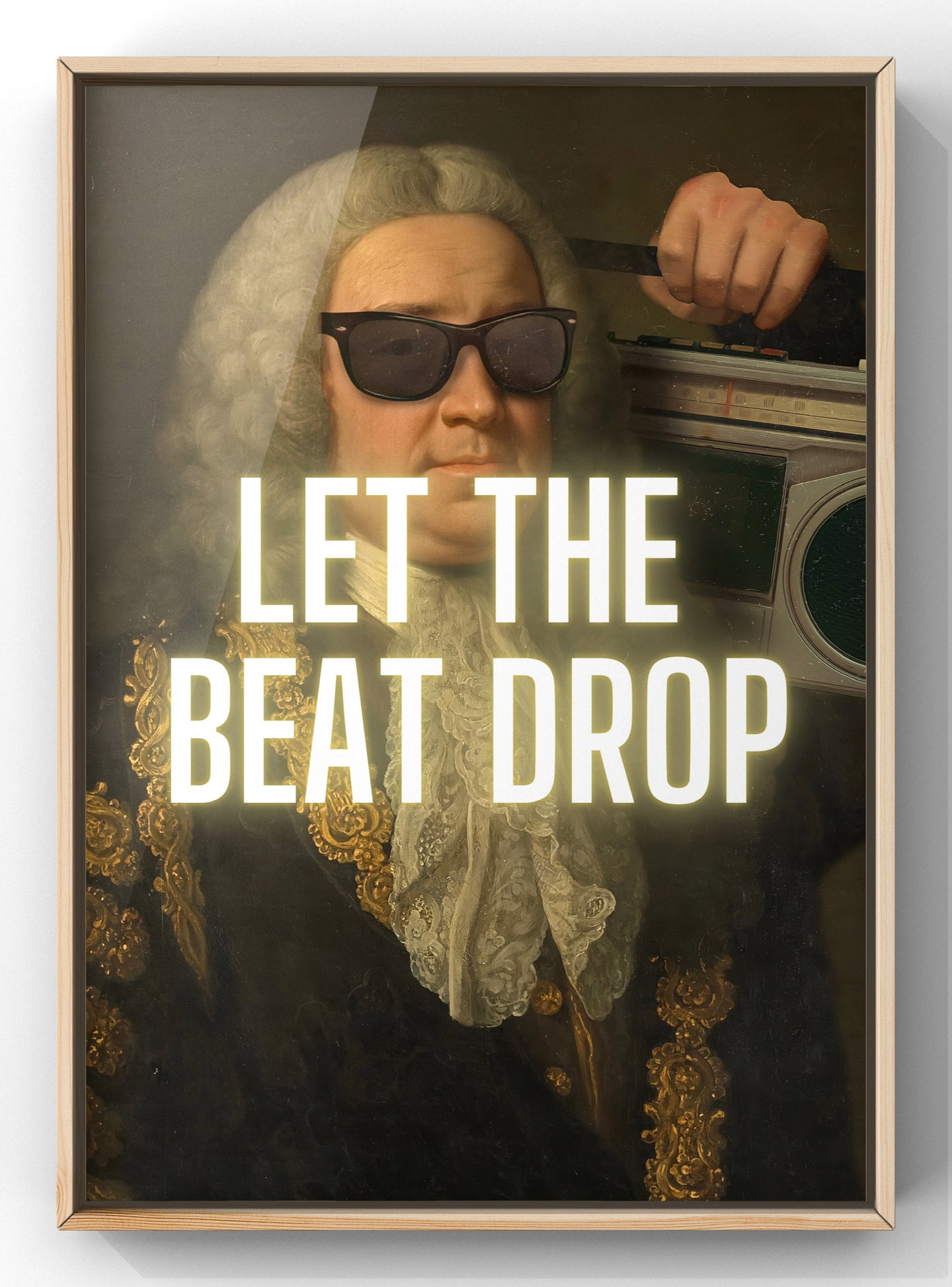 Let The Beat Drop Quote Print | Quirky Vintage Portrait Print