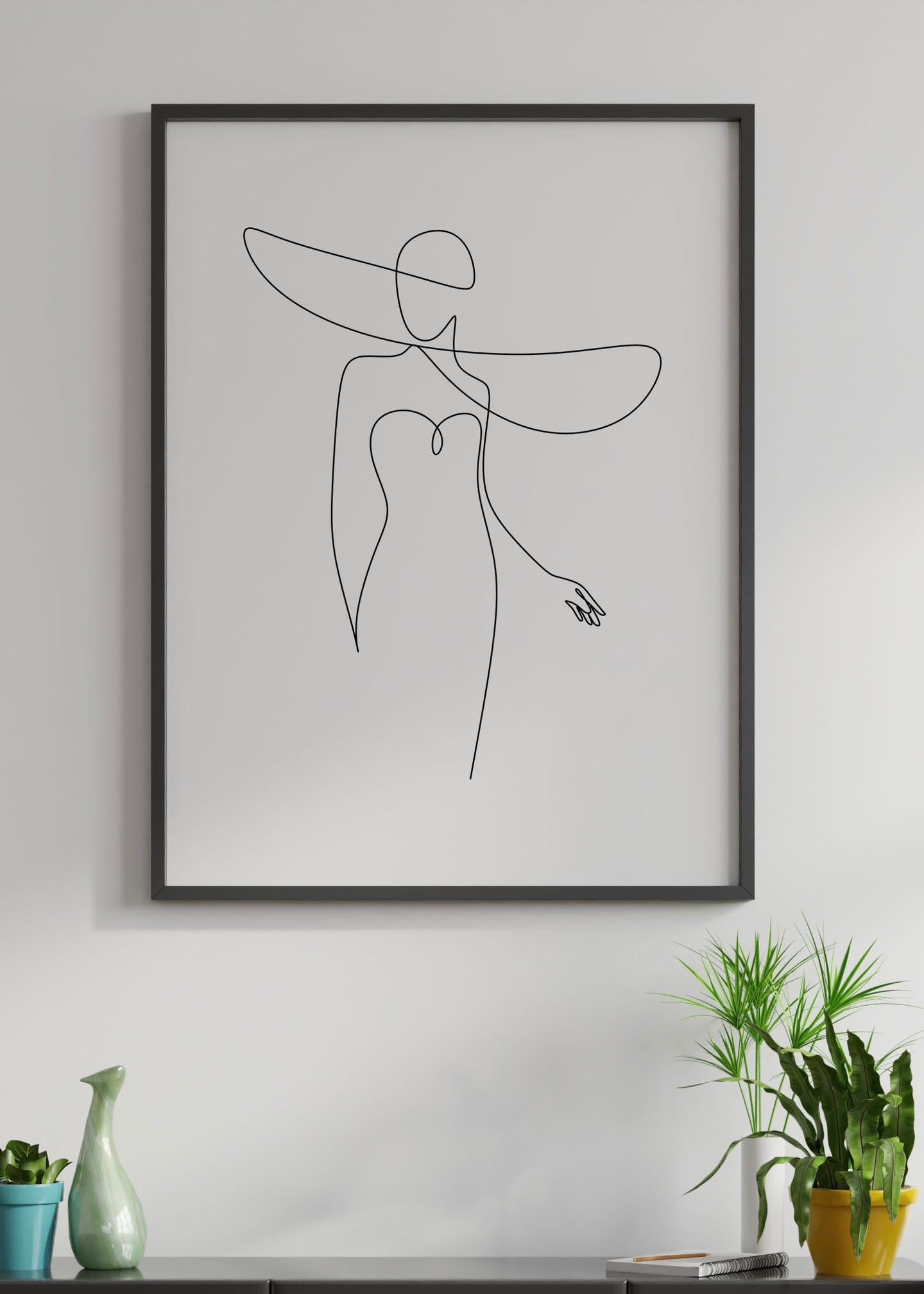 Fashion Print | Minimal One Line Art |  Woman | Minimal Wall Art Print