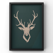 Load image into Gallery viewer, Minimal Stag Print | Darl Green Wall Art
