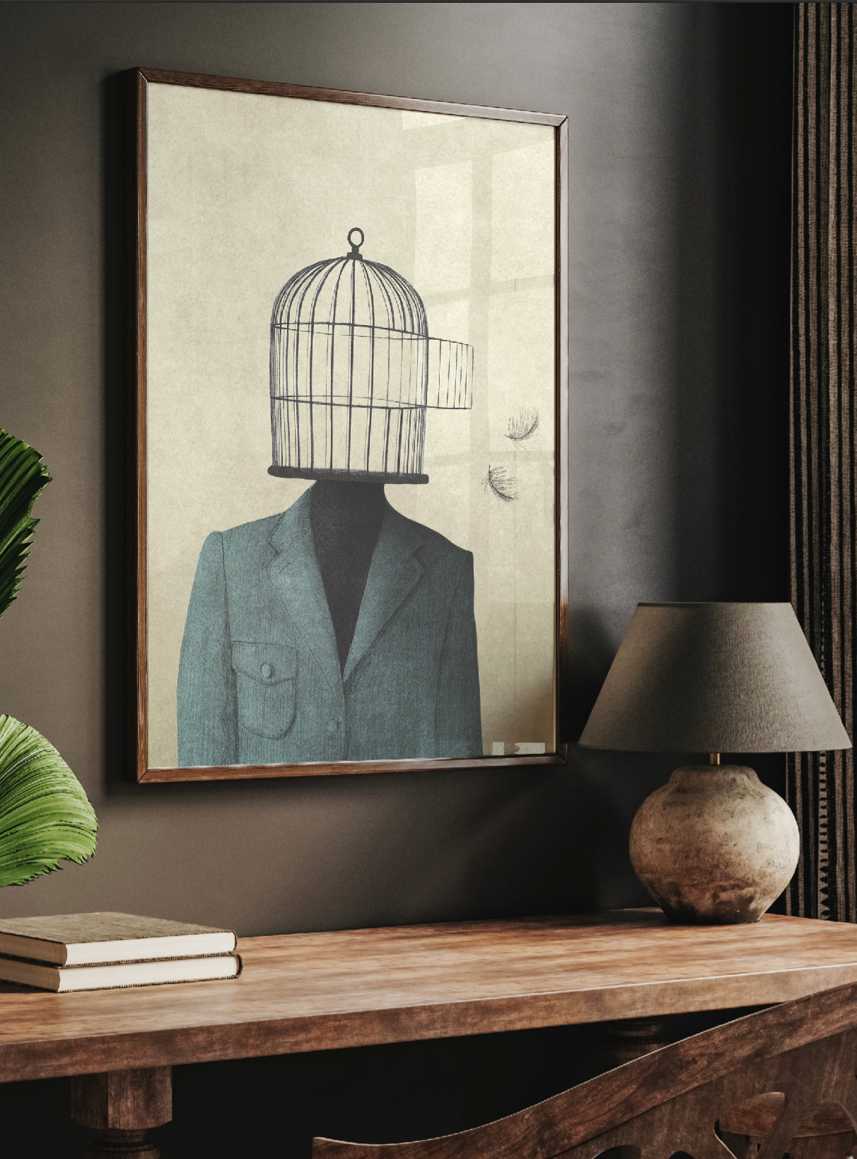 Bird Cage Portrait Art Print | Alternative Wall Art