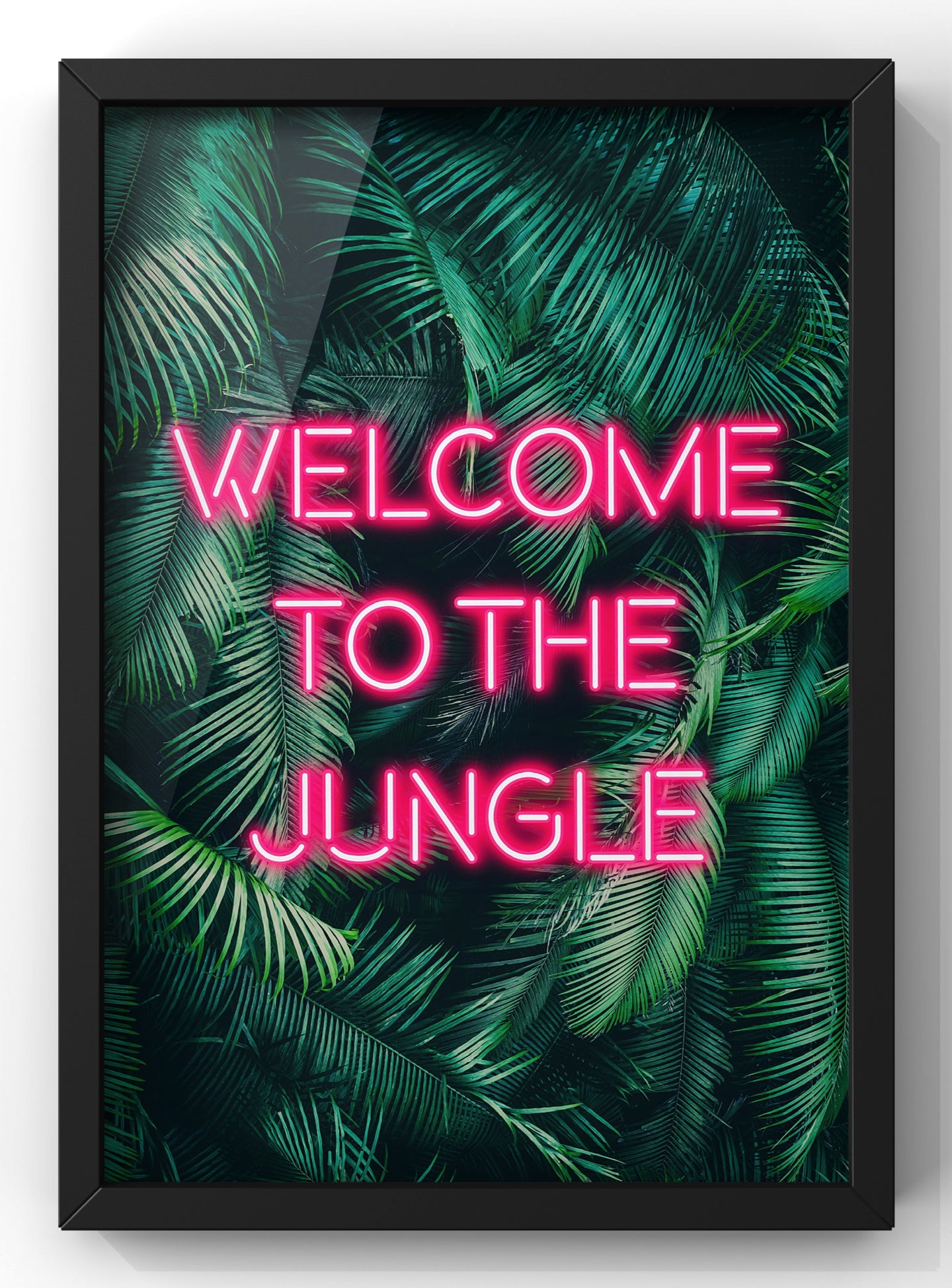 Welcome to The Jungle | Tropical Pink Neon Quote Print