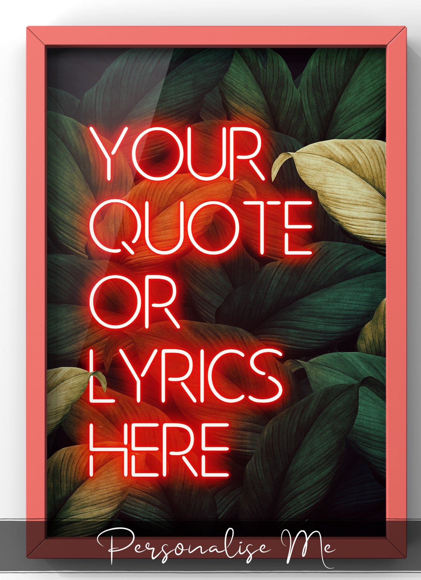 Personalised Neon Sign Quote Print | Tropical Vibe Neon Print