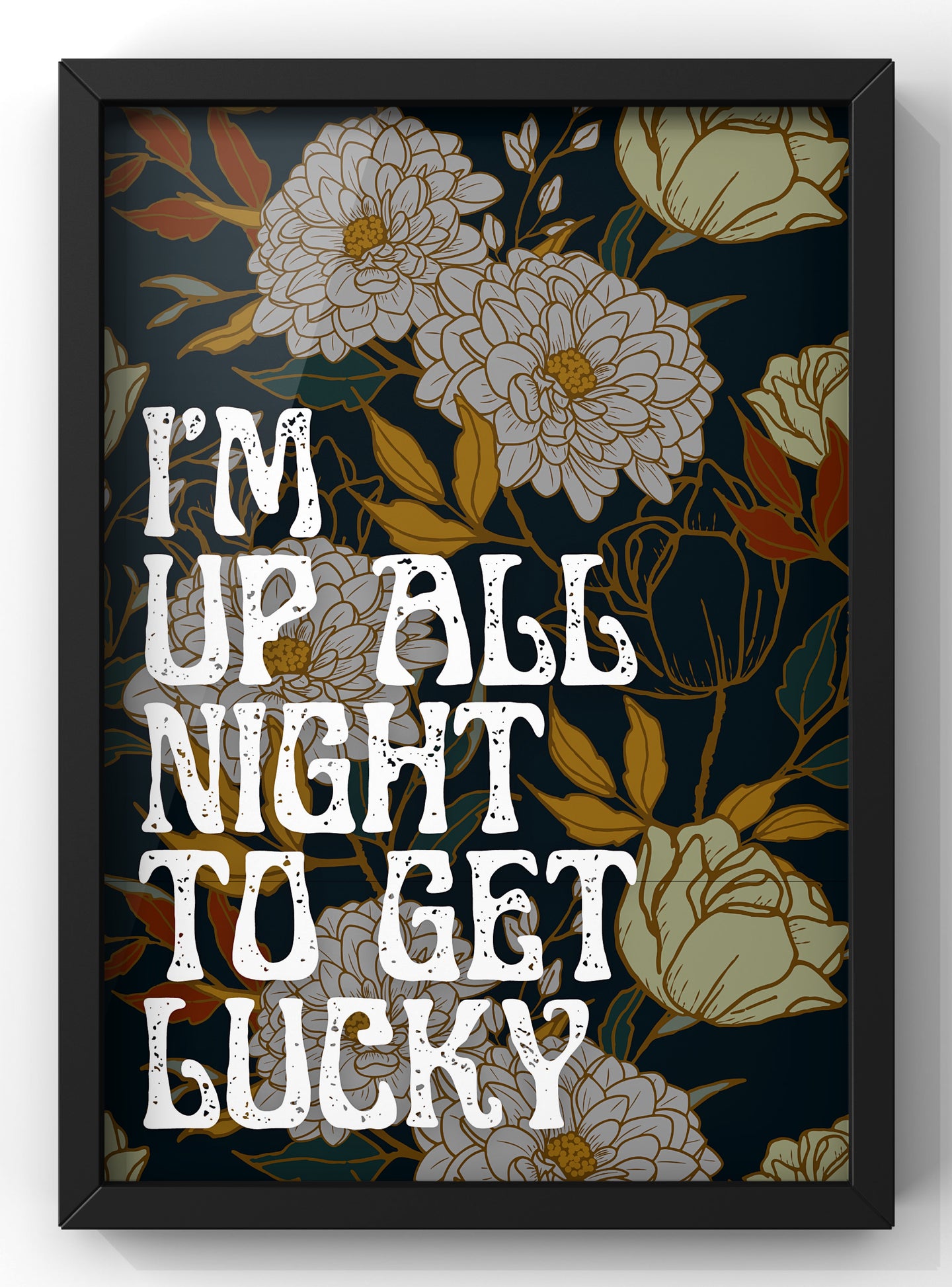 I’m up all night to get lucky Lyric Print | Up all night to get lucky by Daft Punk  Wall Art | Kitchen Decor Art