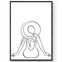 Load image into Gallery viewer, One Line Drawn Beach Pose Print | Simplistic Wall Art
