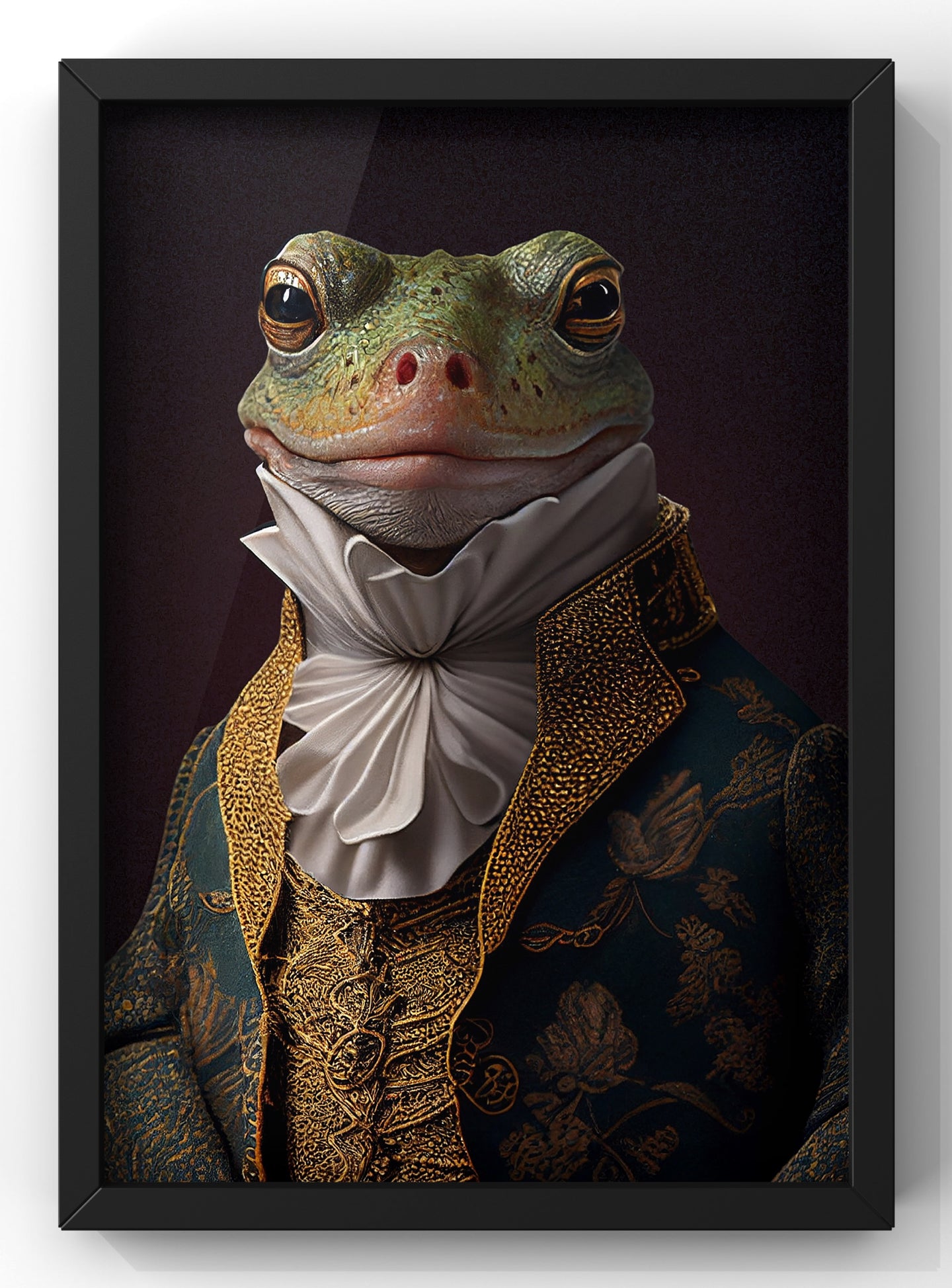Quirky Frog Portrait | Altered Vintage Frog Renaissance Print ...